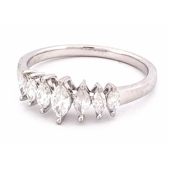 10K Diamond Marquise-Cut Anniversary Band REAL DIAMONDS size6,7,8 - Picture 8 of 12